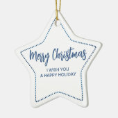 Christmas Message Snowflake Photo Star Keramisch Ornament (Links)