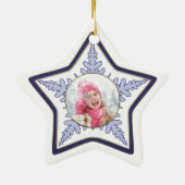 Christmas Message Snowflake Photo Star Keramisch Ornament (Achterkant)