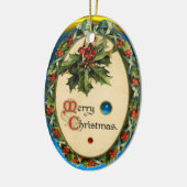 CHRISTMAS MET HOLLY BERRIES EN GEM STONES KERAMISCH ORNAMENT (Links)
