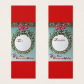 CHRISTMAS MET MISTLETOEN EN RODE RIBBON MINI VISITEKAARTJES (Voorkant /achterkant)