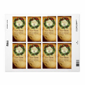 CHRISTMAS MET MISTLETOES EN HOLLY BERRIES ETIKET (Full Sheet)