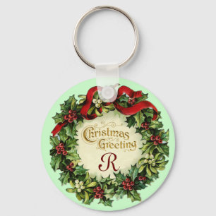 CHRISTMAS MET MISTLETOES EN HOLLY BERRIES SLEUTELHANGER