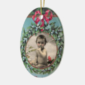 CHRISTMAS MET MISTLETOES FOTO-TEMPLATE KERAMISCH ORNAMENT (Links)