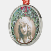CHRISTMAS MET MISTLETOES FOTO-TEMPLATE METALEN ORNAMENT (Links)