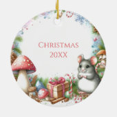 Christmas Mice and Mushrooms Whimsical Keramisch Ornament (Achterkant)