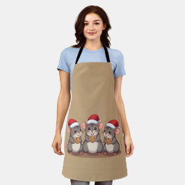 Christmas Mice Eating Santa's Cookies, Apron Schort