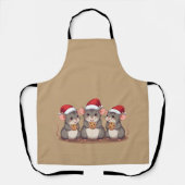 Christmas Mice Eating Santa's Cookies, Apron Schort (Voorkant)