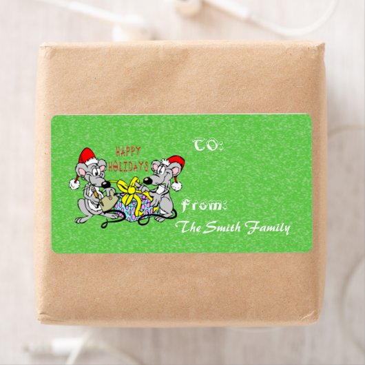 Christmas Mice Gift Label (groot) (Insitu)