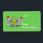 Christmas Mice Gift Label (groot)<br><div class="desc">kerstmuizen met twee schattige muizen in santa-petten die een kerstcadeau voorbereiden. De tekst is Prettige feestdagen. Kerst vieren in stijl. Geweldige kerstcadeautjes, kwellingen, decoraties. Ga uit de Crowd met Mind Design Grafx™ Fashionable, Kerstmis, T-shirts.. Sweatshirts... Hoodies, stropdassen en meer. We hebben ook: knoppen, stickers, magneten, canvaszakken. U kunt er zeker...</div>