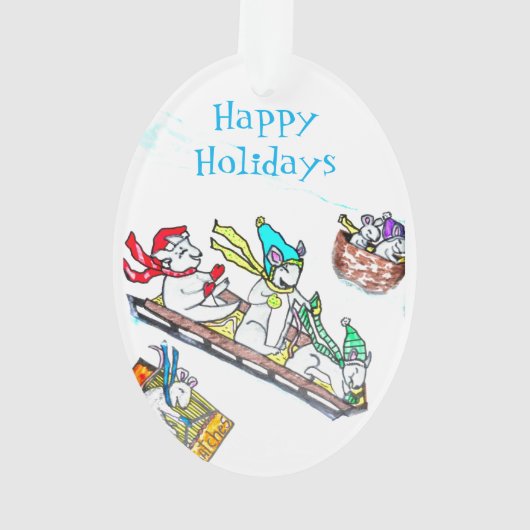 CHRISTMAS MICE SLEDDING ornament (achterkant)