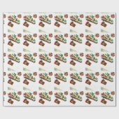CHRISTMAS MICE SLEDDING paper Cadeaupapier (Vlak)