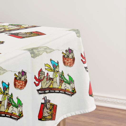 CHRISTMAS MICE SLEDDING TAFELKLEED (Voorbeeld)