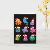 Christmas Microbiology Bacteria Santa Science Xmas Kaart (Gele Bloem)