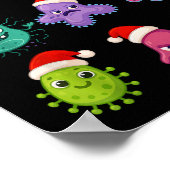 Christmas Microbiology Bacteria Santa Science Xmas Poster (Hoek)
