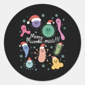 Christmas Microbiology Science Teacher Microbe Ronde Sticker (Voorkant)