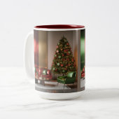 Christmas MidCentury Modern Two Tone Mug Tweekleurige Koffiemok (Voorkant links)