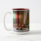 Christmas MidCentury Modern Two Tone Mug Tweekleurige Koffiemok (Links)