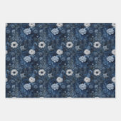 Christmas Midnight Blue and White Winter Gift  Inpakpapier Vel (Voorkant 3)