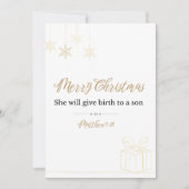 Christmas Mini Card – Gold Line Art (Matt. 1:21) Feestdagenkaart (Voorkant)