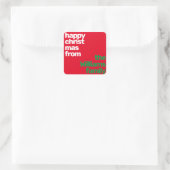 Christmas minimal custom modern party red green vierkante sticker (Tas)