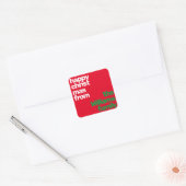 Christmas minimal custom modern party red green vierkante sticker (Envelop)