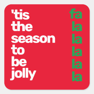 Christmas minimal custom modern party red green vierkante sticker