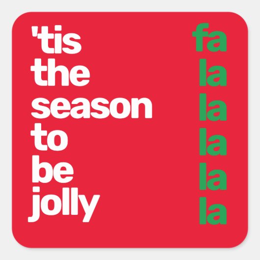 Christmas minimal custom modern party red green vierkante sticker (Voorkant)