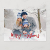 Christmas Minimalist Simple Calligraphy 1 Foto Feestdagenkaart (Voorkant)