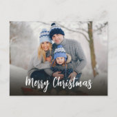 Christmas Minimalist Simple Calligraphy 1 Foto Feestdagenkaart (Voorkant)