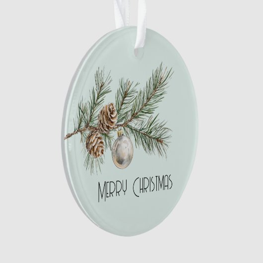Christmas Mint Pine Cones Branch en Ornament (voorkant)