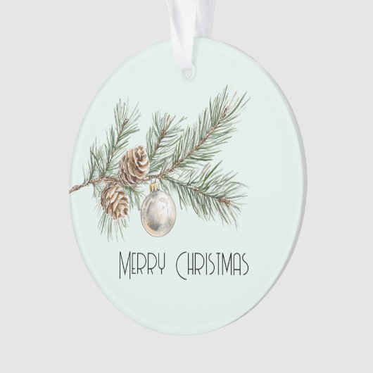 Christmas Mint Pine Cones Branch en Ornament (voorkant)