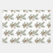Christmas Mint Pine Cones Branch Ornament Inpakpapier Vel (Voorkant 3)