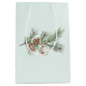 Christmas Mint Pine Cones Branch Ornament Medium Cadeauzakje (Voorkant)
