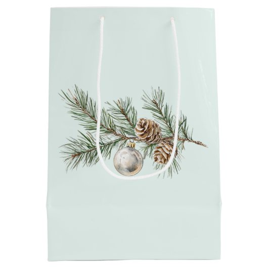 Christmas Mint Pine Cones Branch Ornament Medium Cadeauzakje (Achterkant)