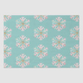 Christmas Mint Roze Sneeuwvlokken Tissuepapier (Voorkant)