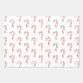 Christmas Mint Roze Witte Sneeuwvlokken Snoep Snee Inpakpapier Vel (Voorkant 2)