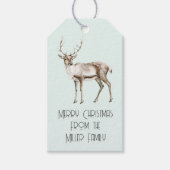 Christmas Mint White Deer Cadeaulabel (Voorkant)