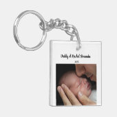 Christmas Miracle Daddy & Baby Photo Birth Stats Sleutelhanger (Voorkant Links)