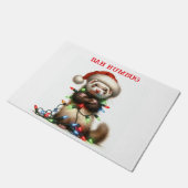 Christmas Mischief Ferret verward Deurmat (Schuin)