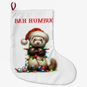 Christmas Mischief Ferret verward Grote Kerstsok (Voorkant)