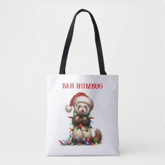 Christmas Mischief Ferret verward Tote Bag (Voorkant)