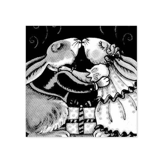 CHRISTMAS MISTLETOE BUNNY KISSES RUBBER STAMP RUBBERSTEMPEL (Afrduk)