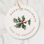 Christmas Mistletoe Familienaam Gift Bedankjes Labels (Voorkant)