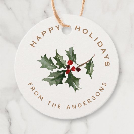 Christmas Mistletoe Familienaam Gift Bedankjes Labels (Voorkant)