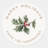 Christmas Mistletoe Familienaam Gift Ronde Sticker (Voorkant)