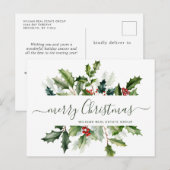 Christmas Mistletoe Holiday Corporate Groet Briefkaart (Voorkant / Achterkant)