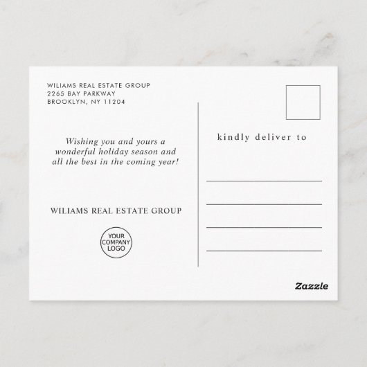 Christmas Mistletoe Holiday Corporate Groet Briefkaart (Achterkant)