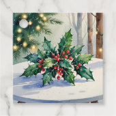 Christmas Mistletoe Holiday Waterverf Bedankjes Labels (Voorkant)