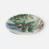 Christmas Mistletoe Holiday Waterverf Papieren Bordje (Gekanteld)