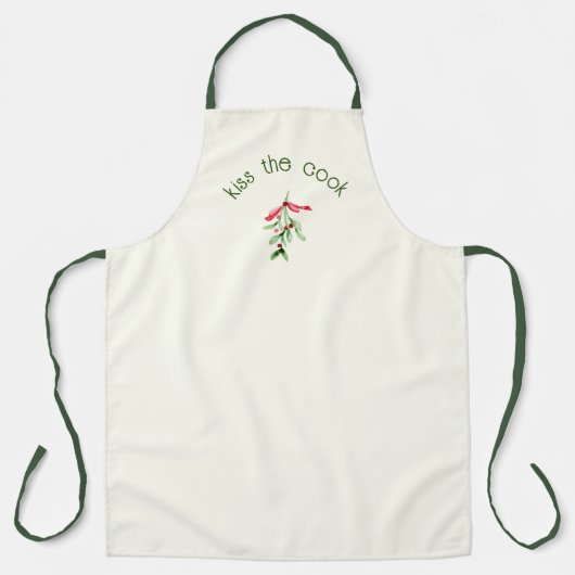 Christmas Mistletoe Kus de Cook Black Schort (Voorkant)